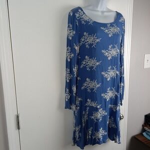 Uncle Frank Dress Womens XS Floral Embroidered Long Sleeve Boho Maxi Festival